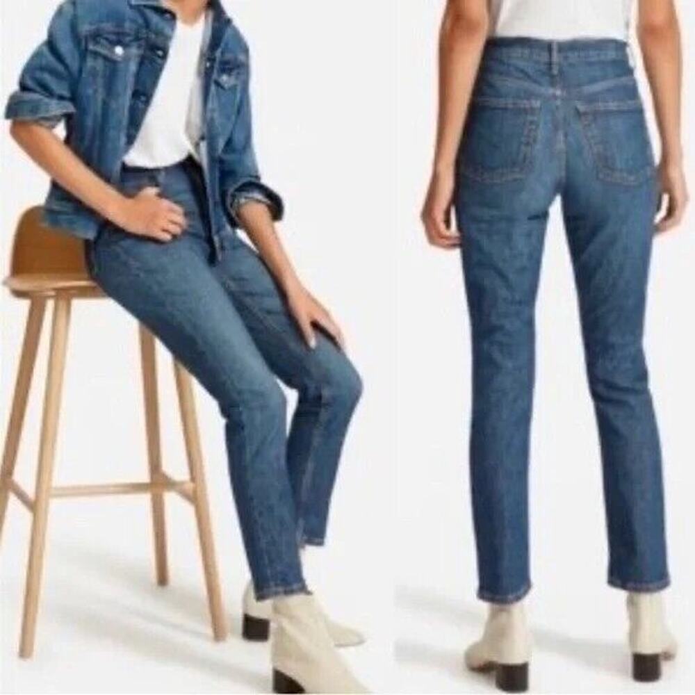 NWT Everlane The Cheeky High Rise Straight Leg Ankle Jean 26 Faded Inigo Blue